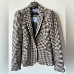 Zara Brown Houndstooth Blazer